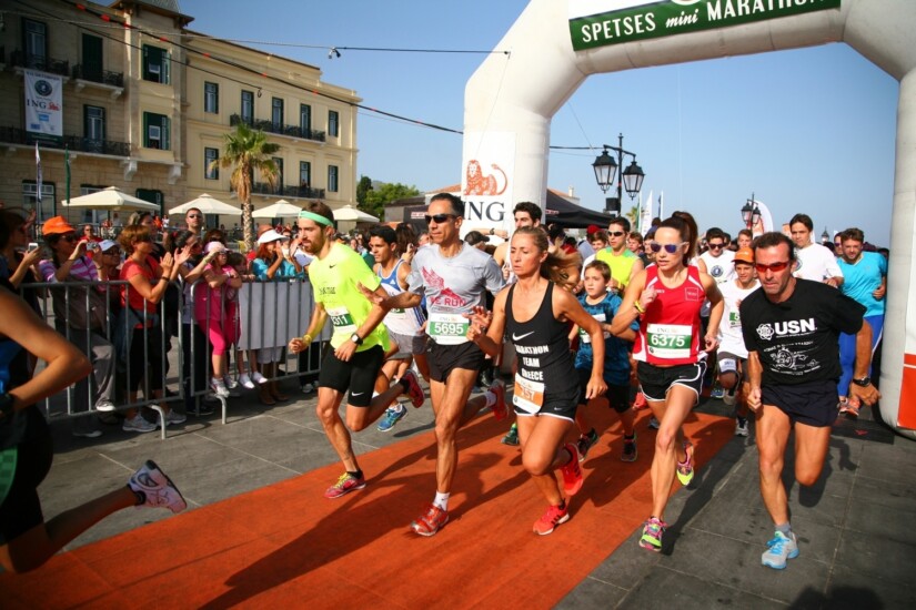 The kick off of one of the annual athletics events in Spetses Greece